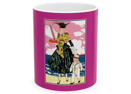 Seaside Elegance: A Fashionable Journey by the Ocean Ceramic Mug 11oz