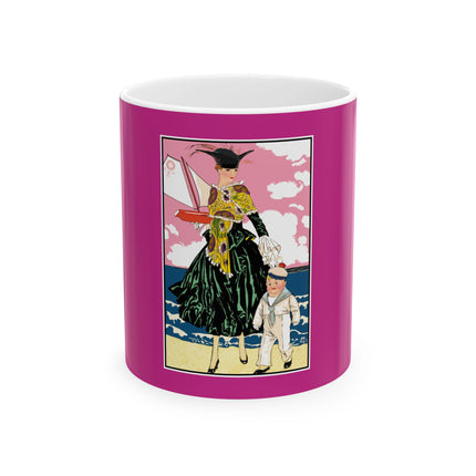 Seaside Elegance: A Fashionable Journey by the Ocean Ceramic Mug 11oz
