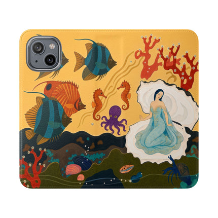 🐚🌊 The Lady Of The Enchanted Pearl Flip Case – Art Deco Undersea Fantasy