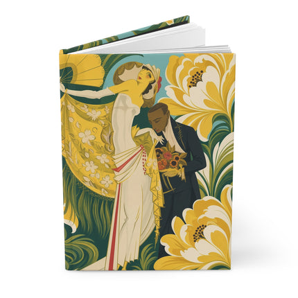 🌼💛 The Lady Of The Golden Blossom Serenade Hardcover Journal – Art Deco Floral Romance
