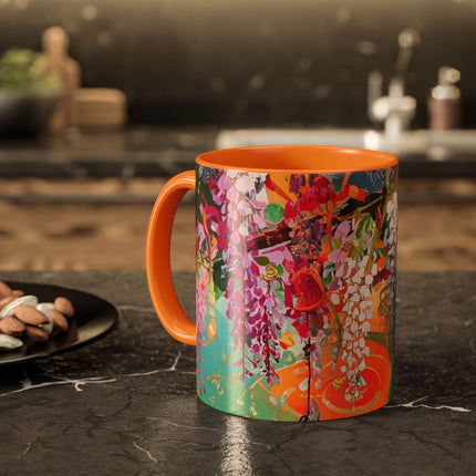 Golden Wisteria Elegance Colorful Mugs (11oz, 15oz)