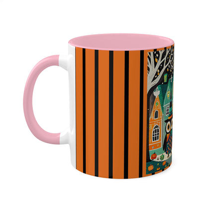 Night of the Trick-or-Treating Owlets Colorful Mugs, 11oz