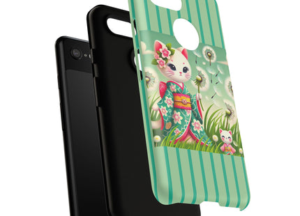 Geisha Kitten and the Dandelion Phone Cases
