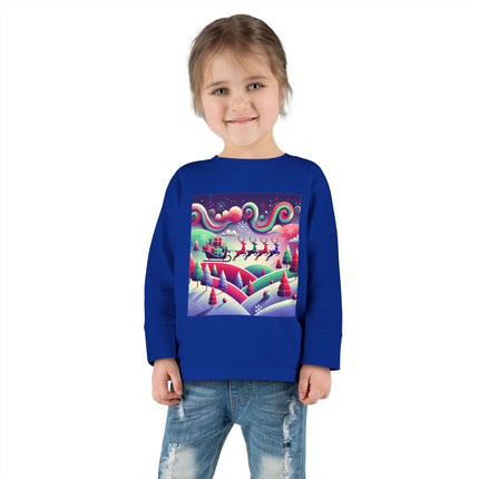 Festive Reindeer Flight Toddler Long Sleeve Tee