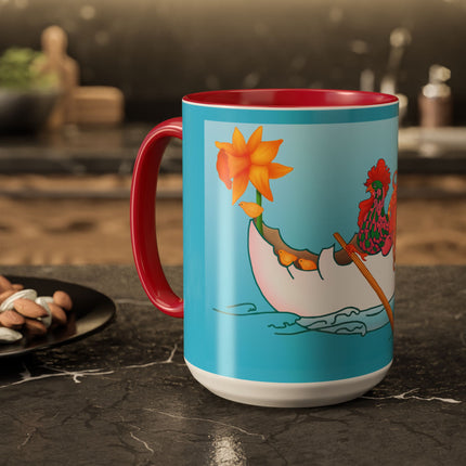 A Rooster's Seafaring Adventure Colorful Mugs, 11oz