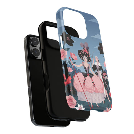 🌹🎭 The Rose Masquerade Promenade Phone Case – Art Deco Floral Elegance