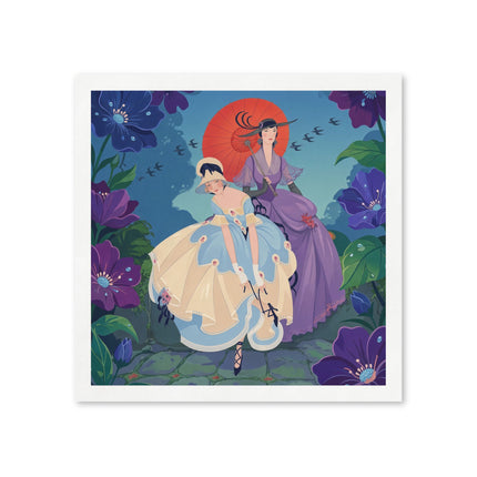 🌺☂️ The Garden Parasol Promenade Napkins – Art Deco Floral Fashion