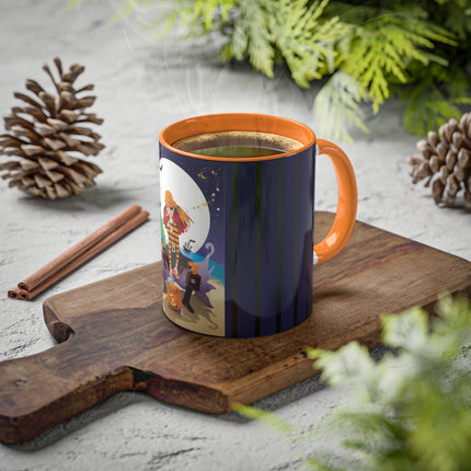 Moonlit Pirate Halloween Colorful Mugs, 11oz