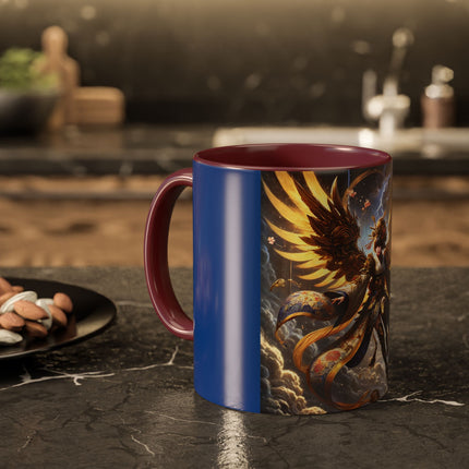 Valkyrie Descending Through Storm Colorful Mugs (11oz, 15oz)