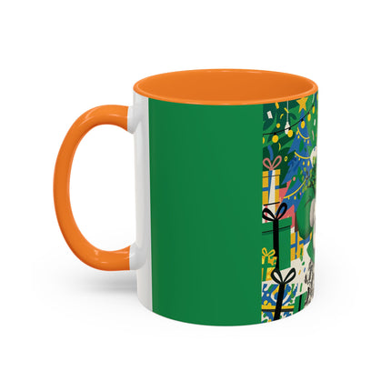 🍀🎄 The Emerald Holly Christmas Colorful Mug – Art Deco Holiday Elegance