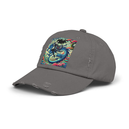 Mystic Guardian of the Sky Unisex Distressed Cap