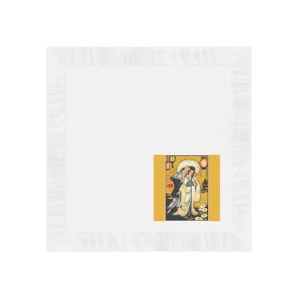 Golden Embrace White Coined Napkins