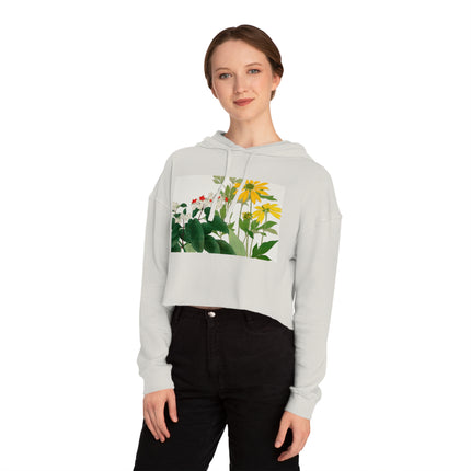 Clerodendrum & Rudbeckia by Tanigami Kônan Women’s Cropped Hooded Sweatshirt