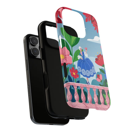 🌺🪭 The Lady Of The Grand Flower Terrace Phone Case – Art Deco Garden Elegance