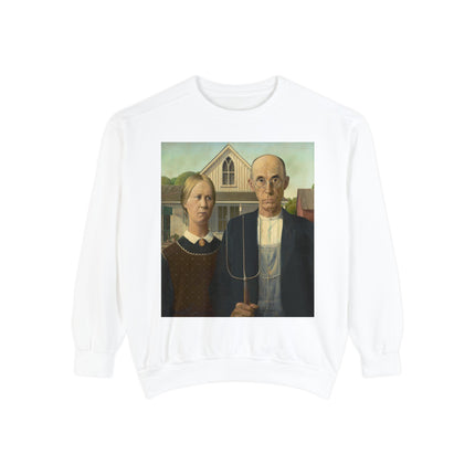 American Gothic by Grant Wood Unisex Garment-Dyed Sweatshirt