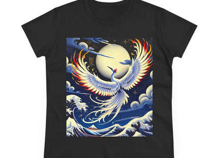 Majestic White Crane Women's Midweight Cotton Tee