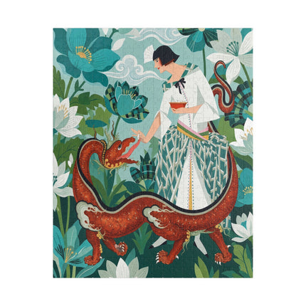 🐉🌿 The Dragon Keeper Puzzle – Art Deco Floral Fantasy