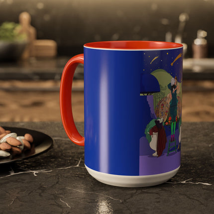 Wishes Beneath the Comet Sky Colorful Mug (11oz, 15oz) – Celestial Magic, Art Deco Elegance & Dreamy Wonder