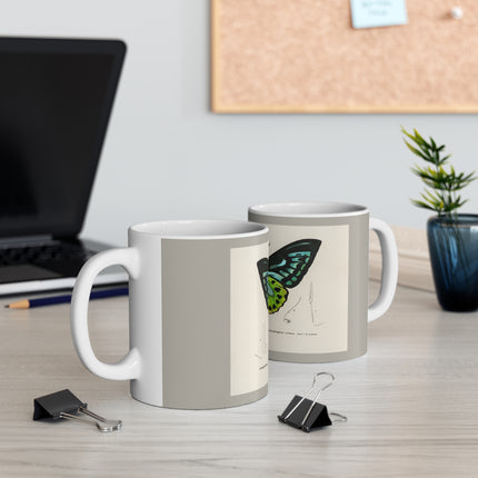 Green Birdwing by Charles Dessalines D' Orbigny Ceramic Mug 11oz