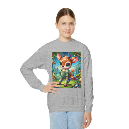 Fawn Defender Youth Crewneck Sweatshirt – Woodland Courage & Gentle Strength