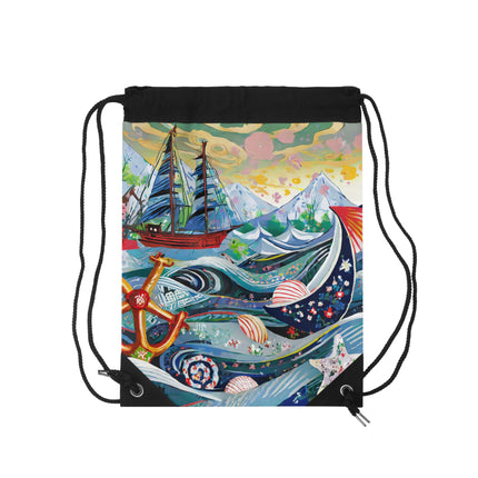 Nautical Patterns Drawstring Bag