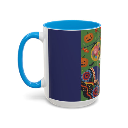 🏮🎃 The Lady Of Halloween Lanterns Colorful Mug – Colorful Art Deco Halloween Charm
