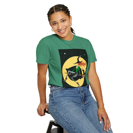 A Witch’s Moonlit Flight Unisex Garment-Dyed T-shirt