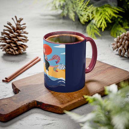 Beachside Promenade Colorful Mugs – Chic Summer Stroll & Coastal Glamour