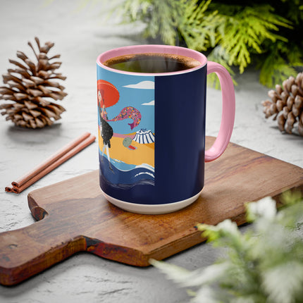 Beachside Promenade Colorful Mugs – Chic Summer Stroll & Coastal Glamour