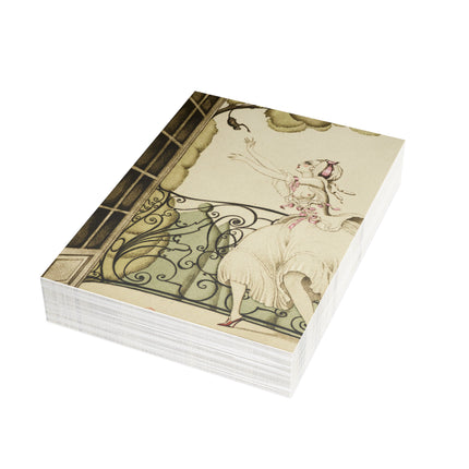 Sur talons rouges (On Red Heels) pl 02 by Gerda Wegener Greeting Cards (1, 10, 30, and 50pcs)