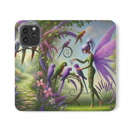 🧚🦜 Lavender-Winged Fairy Flip Case – Dreamy Elegance & Spring Whimsy