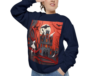 Halloween Night Scene Unisex Garment-Dyed Sweatshirt