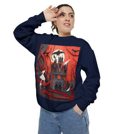 Halloween Night Scene Unisex Garment-Dyed Sweatshirt