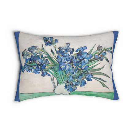 Irises by Vincent Van Gogh Spun Polyester Lumbar Pillow