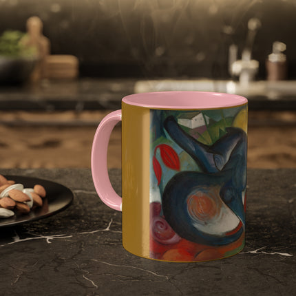 Two Cats, Blue and Yellow by Franz Marc Colorful Mugs, 11oz