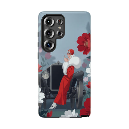 🚗🌺 The Lady Of The Grand Touring Car Phone Case – Art Deco Motoring Elegance