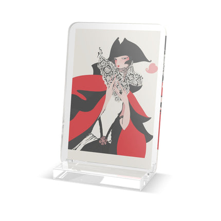 Crimson Masquerade Acrylic Plaque – Dramatic Grace & Bold Elegance