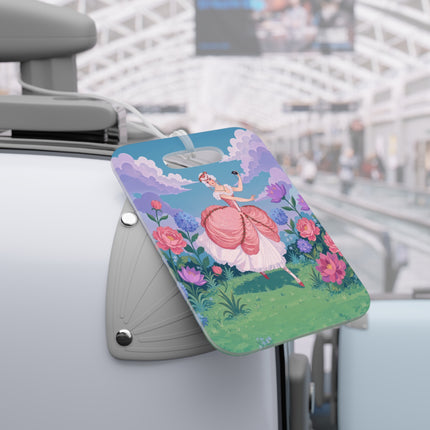 🎭🌸 The Lady Of The Secret Masquerade Luggage Tag – Art Deco Garden Fantasy