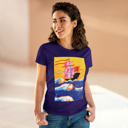 Golden Seas and Whimsical Dreams Women's Midweight Cotton Tee
