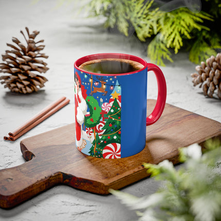 🦌🍬 The Lady Of The Peppermint Christmas Garden Colorful Mug – Colorful Art Deco Holiday Fantasy