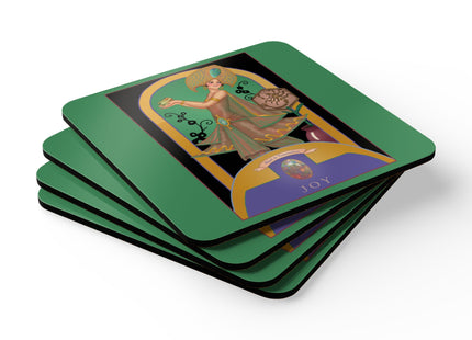 Libra Zodiac Design – October & Opal, Tourmaline by Sofia Chiostri | Corkwood Coaster Set