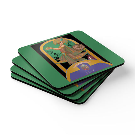 Libra Zodiac Design – October & Opal, Tourmaline by Sofia Chiostri | Corkwood Coaster Set