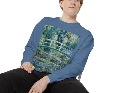 Water Lilies and Japanese Bridge by Claude Monet Unisex Garment-Dyed Sweatshirt