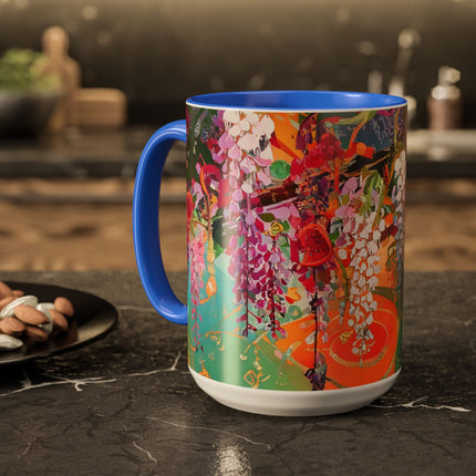 Golden Wisteria Elegance Colorful Mugs (11oz, 15oz)