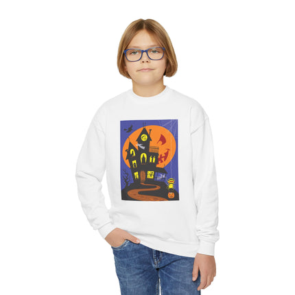 Halloween Night at the Haunted House Youth Crewneck Sweatshirt