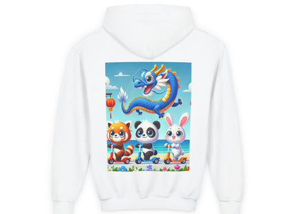 Seaside Scooter Friends Youth Heavy Blend Hooded Sweatshirt