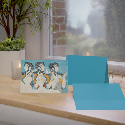 Reproduction of Ladies in Blue by Emile Gilliéron Greeting Cards (1, 10, 30, and 50pcs)