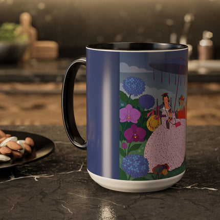 The Lady Of The Garden Tea Party Colorful Mugs – Art Deco Floral Elegance