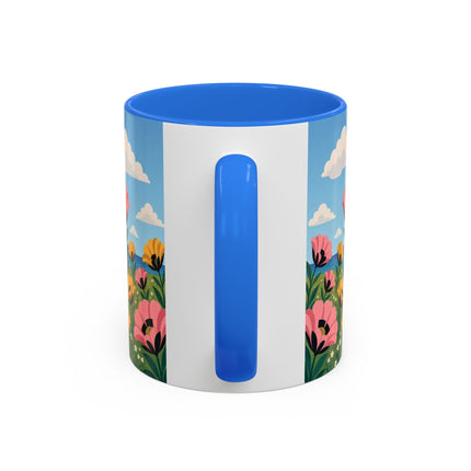 🌸⛵ The Seaside Blossom Promenade Colorful Mug – Art Deco Coastal Elegance