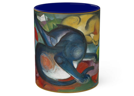 Two Cats, Blue and Yellow by Franz Marc Colorful Mugs, 11oz